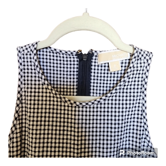 MICHAEL Michael Kors Black & White Seersucker Mixed Gingham Dress Size 2 - Picture 9 of 15